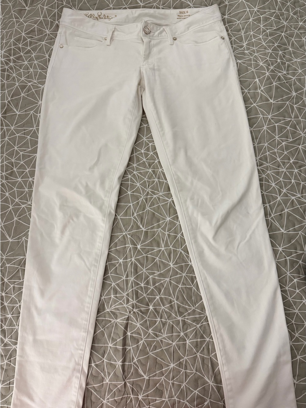 Lilly Pulitzer White Straight-Leg Pants